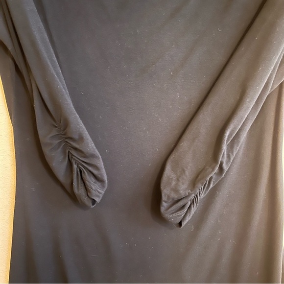 Joseph Ribkoff VTG Black Draped Front Top 3/4 Sleeves size 8 Made in USA - Picture 5 of 13